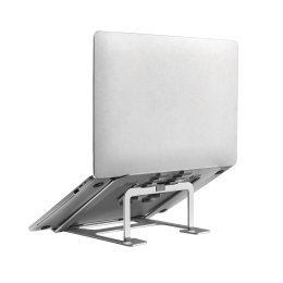 Aluminiowa ultra cienka składana podstawka pod laptopa Ergo Office, srebrna, pasuje do laptopów 11-15'', ER-416