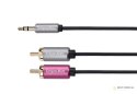 KM0310 Kabel wtyk jack 3.5-2RCA st. 1.8m