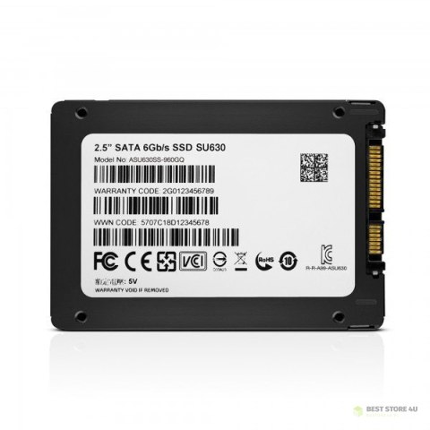 ADATA Ultimate SU630 3D NAND SSD 960 GB, SSD form factor 2.5", SSD interface SATA, Write speed 450 MB/s, Read speed 520 MB/s ADATA Ultimate SU630 3D NAND SSD 960 GB, SSD form factor 2.5", SSD interface SATA, Write speed 450 MB/s, Read speed 520 MB/s