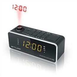 Muse Clock radio M-188P Black, 0.9 inch amber LED, with dimmer