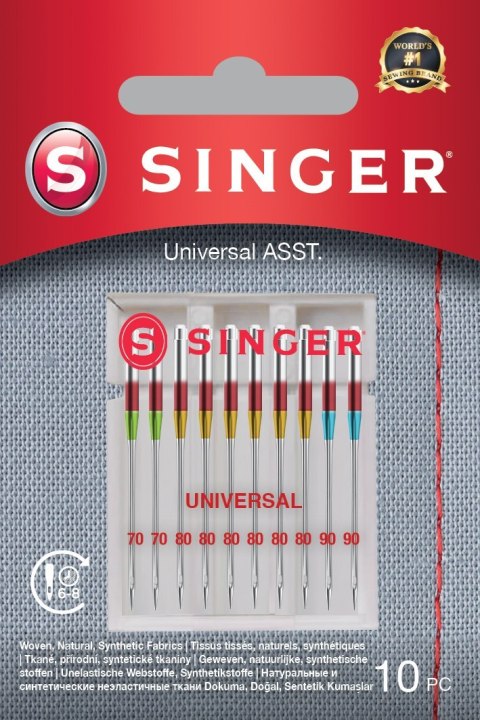 Singer Universal Needles ASST 10PK for Woven Fabrics