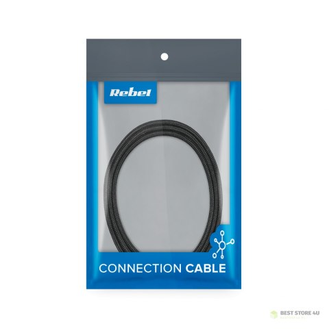 Kabel USB typu C - USB typu C REBEL 100 cm czarny Kabel USB typu C - USB typu C REBEL 100 cm czarny