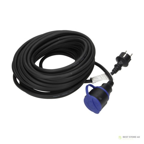 Przedłużacz warsztatowy bryzgoszczelny IP44, 1x2P+Z (schuko) 30m, kabel gumowy olejoodporny H07RN-F 3x1,5mm?, 230VAC/16A Przedłużacz warsztatowy bryzgoszczelny IP44, 1x2P+Z (schuko) 30m, kabel gumowy olejoodporny H07RN-F 3x1,5mm?, 230VAC/16A