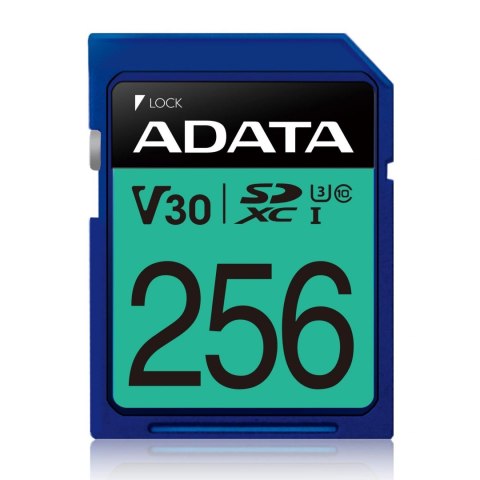 ADATA Premier Pro UHS-I SDXC, 256 GB, Flash memory class 10, U3, V30, 85 MB/s, 100 MB/s