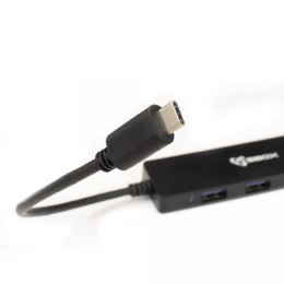 SBOX Hub H-404C USB-C>USB-3.0 4 porty