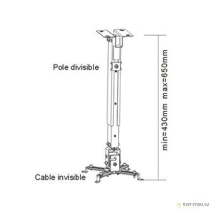 Sunne Projector Ceiling mount, Tilt, Swivel, Maximum weight (capacity) 20 kg, Black Sunne Projector Ceiling mount, Tilt, Swivel, Maximum weight (capacity) 20 kg, Black