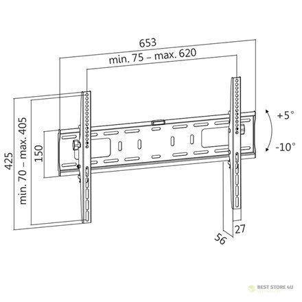 Logilink BP0018 TV Wall mount, 37"-70", tilt+5°-10°, 56mm Logilink BP0018 TV Wall mount, 37"-70", tilt+5°-10°, 56mm
