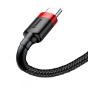 Nylonowy kabel przewód USB TYP C Szybkie Ładowanie Quick Charge 3.0 2A 2M czerwony+czarny Baseus CATKLF-C91