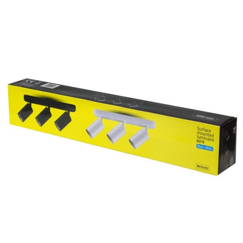 Lampa ścienno-sufitowa Maclean, punktowa, ruchoma, aluminiowa, 3xGU10, 55x100mm, kolor czarny mat, MCE453 B