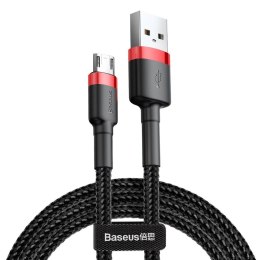 Kabel Micro USB 1,5A 2m Nylonowy Przewód Baseus Cafule (CAMKLF-C91) czerwony + czarny