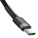 Kabel Typ C na Typ C USB 3A 2m PD 2.0 60W Baseus Cafule CATKLF-HG1 szaro-czarny