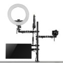Uchwyt na monitor mikrofon kamerę i naświetlacz All-In-One Studio NanoRS, YouTube, 17"-32", max. 9kg, RS164