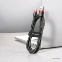 Nylonowy kabel przewód Micro USB 2.4A 1M Szybkie Ładowanie Quick Charge 3.0 czerwono-czarny Baseus CAMKLF-B91