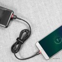 Nylonowy kabel przewód Micro USB 2.4A 1M Szybkie Ładowanie Quick Charge 3.0 czerwono-czarny Baseus CAMKLF-B91