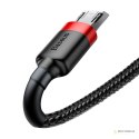 Nylonowy kabel przewód Micro USB 2.4A 1M Szybkie Ładowanie Quick Charge 3.0 czerwono-czarny Baseus CAMKLF-B91