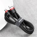 Nylonowy kabel przewód Micro USB 2.4A 1M Szybkie Ładowanie Quick Charge 3.0 czerwono-czarny Baseus CAMKLF-B91