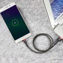 Nylonowy kabel przewód Micro USB 2.4A 1M Szybkie Ładowanie Quick Charge 3.0 czerwono-czarny Baseus CAMKLF-B91