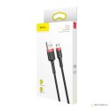 Nylonowy kabel przewód Micro USB 2.4A 1M Szybkie Ładowanie Quick Charge 3.0 czerwono-czarny Baseus CAMKLF-B91