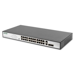 Digitus Fast Ethernet PoE Switch 24-port PoE + 2 Combo, 370W PoE DN-95343 10/100 Mbps (RJ-45), Unmanaged, Rack mountable, Power
