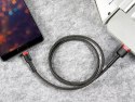 Nylonowy kabel przewód USB lightning Iphone 2.4A 0.5M czerwony+czarny Baseus CALKLF-A19