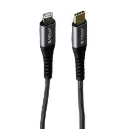 Kabel 60W 3A 1,2m USB Typ C na Apple Lightning MyScreen Protector Kevlar szary