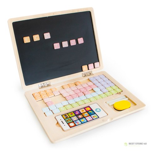 Drewniany laptop edukacyjny tablica magnetyczna Ecotoys Drewniany laptop edukacyjny tablica magnetyczna Ecotoys