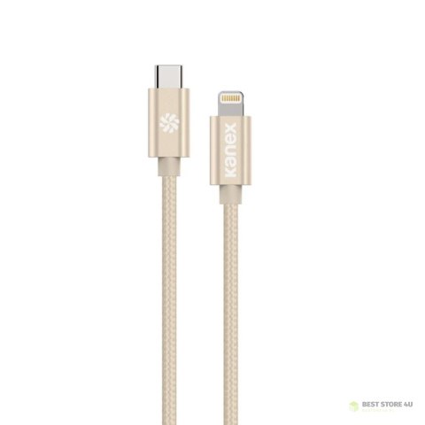 Kanex DuraBraid - Kabel połączeniowy USB-C (Power Delivery) na Lightning MFi 1,2 m (Gold) Kanex DuraBraid - Kabel połączeniowy USB-C (Power Delivery) na Lightning MFi 1,2 m (Gold)