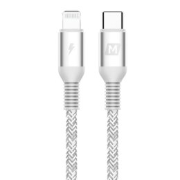 Momax Elite link - Przewód z USB-C (Power Delivery Fast Charging 3A) na Lightning MFi 1,2 m (Silver)