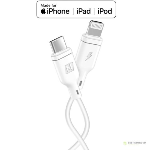 Momax Zero - Kabel połączeniowy USB-C (Power Delivery Fast Charging 3A) na Lightning MFi 1.2 m (White)