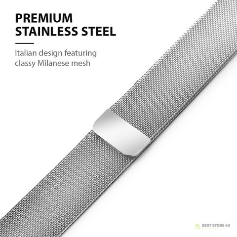 Crong Milano Steel - Pasek ze stali nierdzewnej do Apple Watch 42/44/45 mm (srebrny) Crong Milano Steel - Pasek ze stali nierdzewnej do Apple Watch 42/44/45 mm (srebrny)