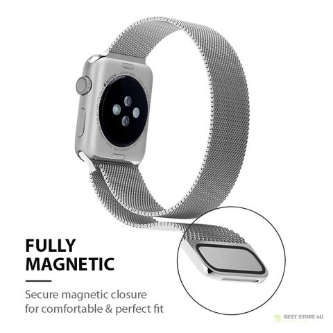 Crong Milano Steel - Pasek ze stali nierdzewnej do Apple Watch 42/44/45 mm (srebrny) Crong Milano Steel - Pasek ze stali nierdzewnej do Apple Watch 42/44/45 mm (srebrny)