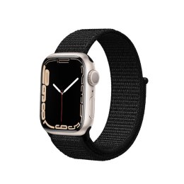 Crong Nylon Reflex - Pasek sportowy do Apple Watch 42/44/45 mm (czarny)