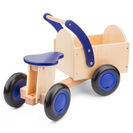 New Classic Toys - Drewniany rowerek biegowy cargo niebieski