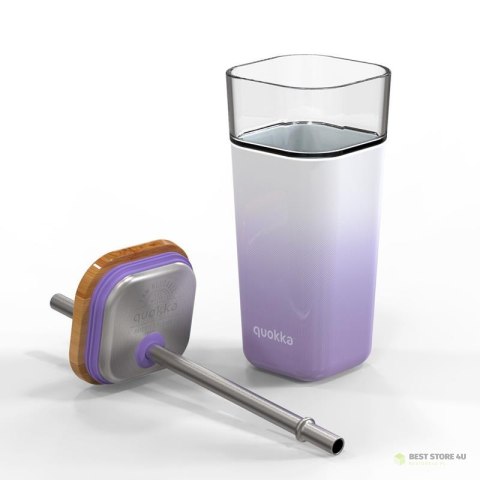 Quokka Liquid Cube - Kubek szklany 540 ml ze słomką ze stali nierdzewnej (Lilac Gradient) Quokka Liquid Cube - Kubek szklany 540 ml ze słomką ze stali nierdzewnej (Lilac Gradient)
