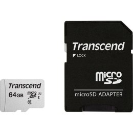 Transcend Memory microSDXC - Karta pamięci 64 GB Class 10 UHS-I U1 95/25 MB/s z adapterem