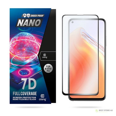 Crong 7D Nano Flexible Glass - Niepękające szkło hybrydowe 9H na cały ekran Xiaomi Mi 10T/Mi 10T Pro