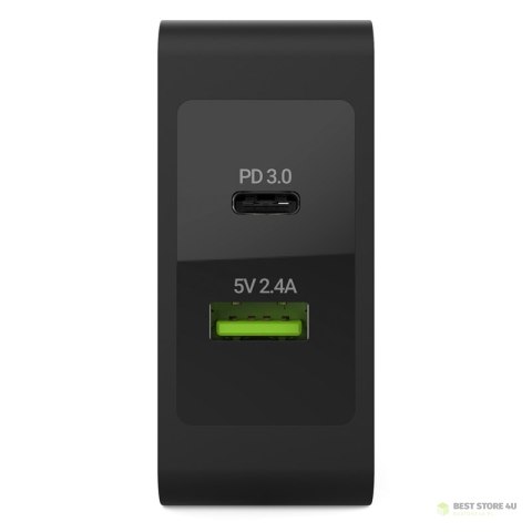Green Cell - Ładowarka USB-C 45W PD z przewodem USB-C i dodatkowym portem USB Green Cell - Ładowarka USB-C 45W PD z przewodem USB-C i dodatkowym portem USB
