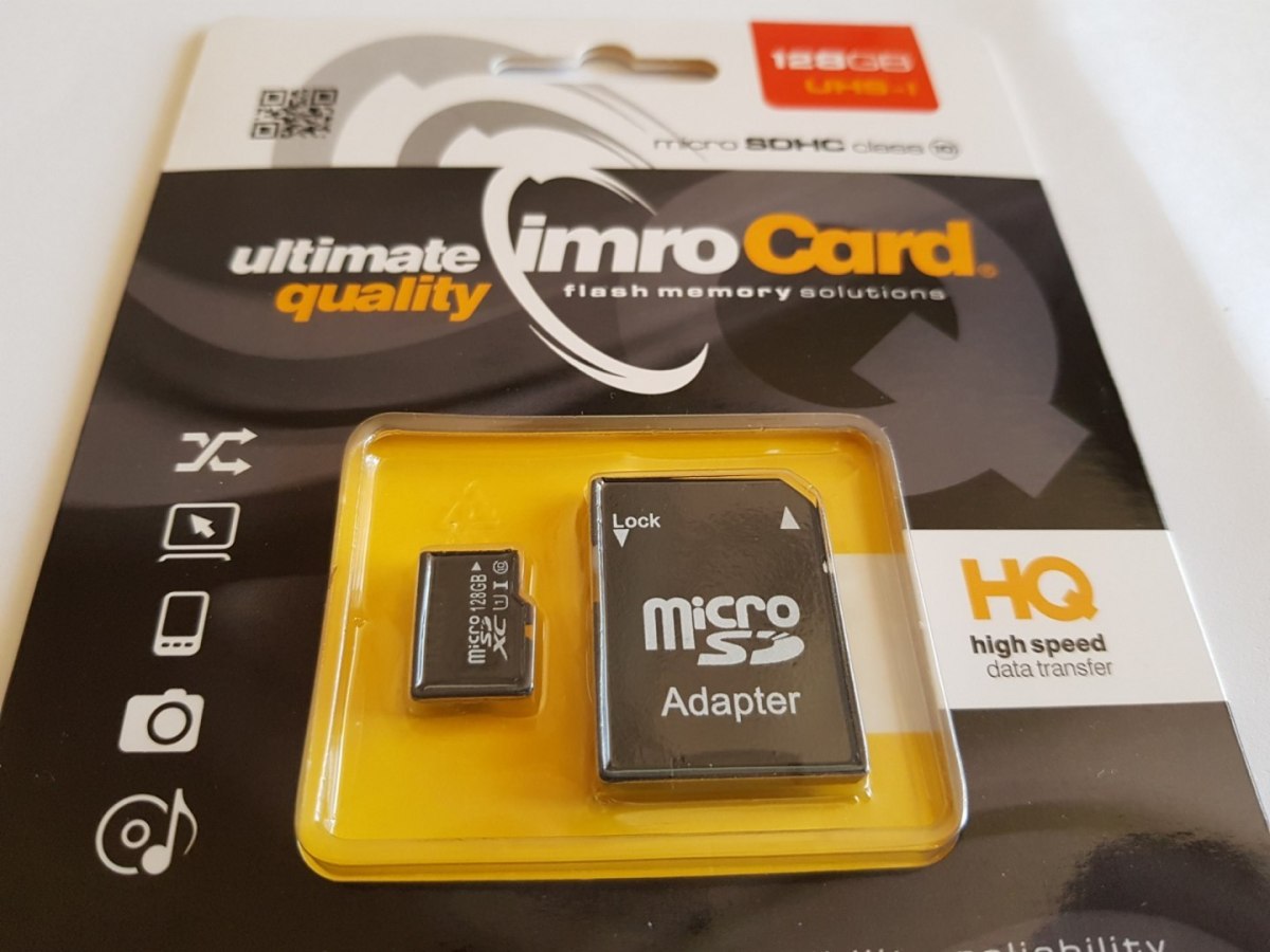 Karta Micro Secure Digital IMRO 128GB CLASS 10 UHS-1 +adapterSD (zapis/odczyt43/85mbs) Promo!