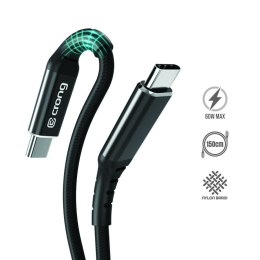 Crong Armor Link - Kabel 60W USB-C na USB-C w oplocie 150cm (czarny)