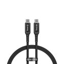 Crong Armor Link - Kabel 60W USB-C na USB-C w oplocie 150cm (czarny)