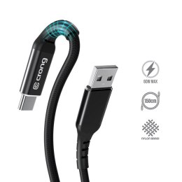 Crong Armor Link - Kabel 60W USB-C w oplocie 150cm (czarny)