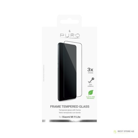 PURO Frame Tempered Glass - Szkło ochronne hartowane na ekran Xiaomi Mi 11 LITE (czarna ramka) PURO Frame Tempered Glass - Szkło ochronne hartowane na ekran Xiaomi Mi 11 LITE (czarna ramka)