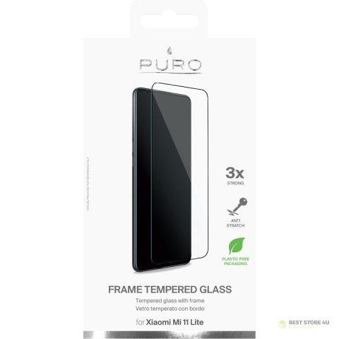 PURO Frame Tempered Glass - Szkło ochronne hartowane na ekran Xiaomi Mi 11 LITE (czarna ramka) PURO Frame Tempered Glass - Szkło ochronne hartowane na ekran Xiaomi Mi 11 LITE (czarna ramka)