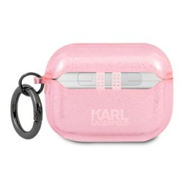 Karl Lagerfeld Karl Head Glitter - Etui Airpods Pro (różowy)