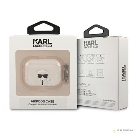 Karl Lagerfeld Karl Head Glitter - Etui Airpods Pro (złoty) Karl Lagerfeld Karl Head Glitter - Etui Airpods Pro (złoty)