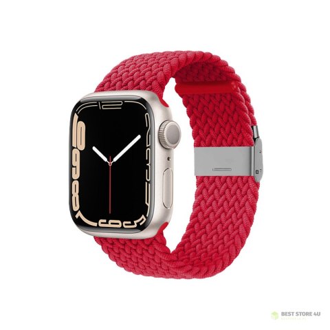 Crong Wave Band - Pleciony pasek do Apple Watch 38/40/41 mm (czerwony)