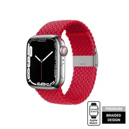 Crong Wave Band - Pleciony pasek do Apple Watch 38/40/41 mm (czerwony)