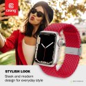 Crong Wave Band - Pleciony pasek do Apple Watch 38/40/41 mm (czerwony)