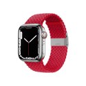 Crong Wave Band - Pleciony pasek do Apple Watch 42/44/45 mm (czerwony)
