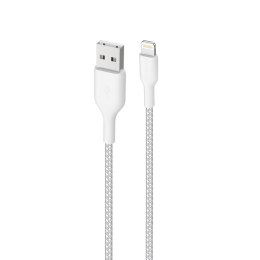 PURO Fabric Ultra Strong - Kabel w oplocie heavy duty USB-A / Lightning MFi 1,2m (biały)